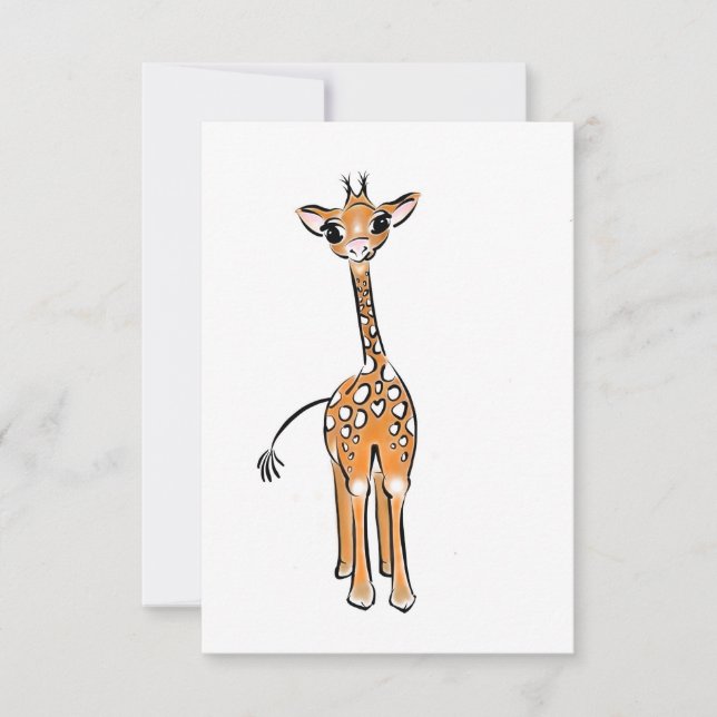 Cute Giraffe teckning, safari-djur (Framsida)