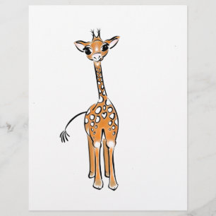 Cute Giraffe teckning, safari-djur