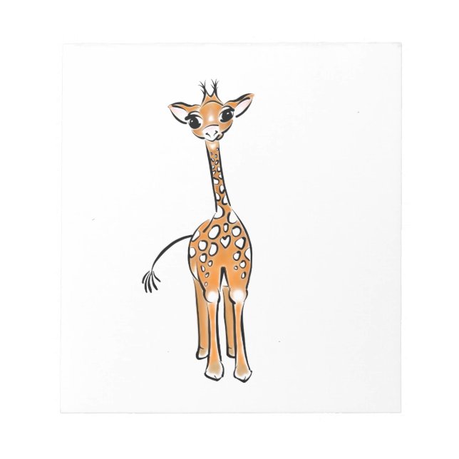 Cute Giraffe teckning, safari-djur Anteckningsblock (Framsida)