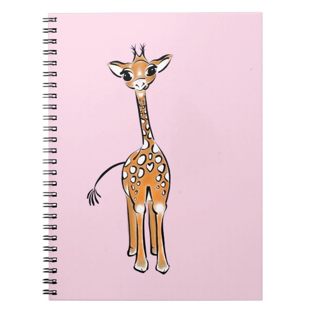 Cute Giraffe teckning, safari-djur Anteckningsbok (Framsidan)