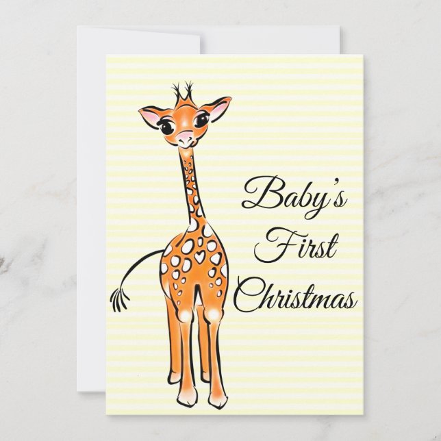 Cute Giraffe teckning, safari-djur Inbjudningar (Framsida)