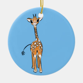 Cute Giraffe teckning, safari-djur Julgransprydnad Keramik