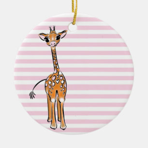 Cute Giraffe teckning, safari-djur Julgransprydnad Keramik