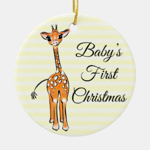 Cute Giraffe teckning, safari-djur Julgransprydnad Keramik