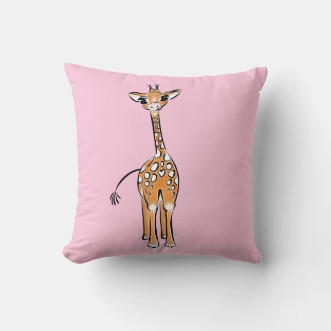 Cute giraffe teckning, safari-djur kudde (Framsida)