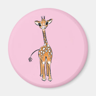 Cute Giraffe teckning, safari-djur Magnet