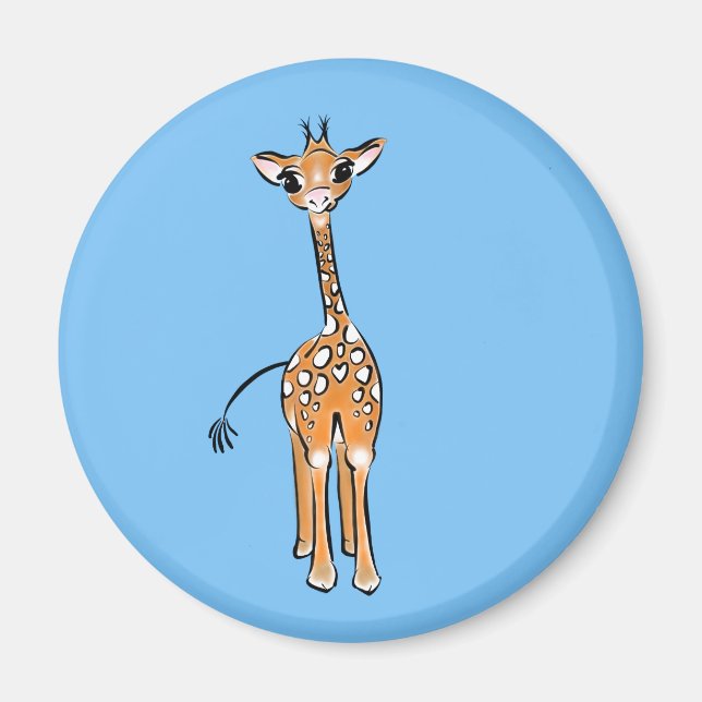 Cute Giraffe teckning, safari-djur Magnet (Framsidan)