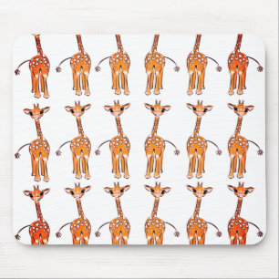 Cute giraffe teckning, safari-djur musmatta