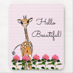 Cute Giraffe teckning, safari-djur Musmatta