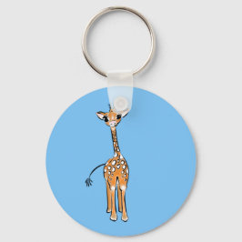 Cute Giraffe teckning, safari-djur Nyckelring