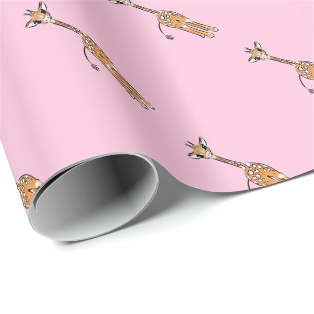 Cute Giraffe teckning, safari-djur Presentpapper (Rullad Hörn)