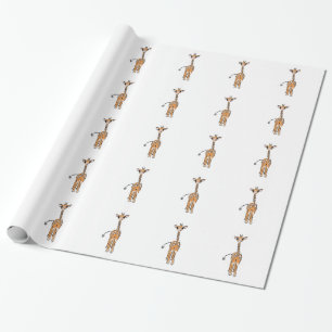 Cute Giraffe teckning, safari-djur Presentpapper