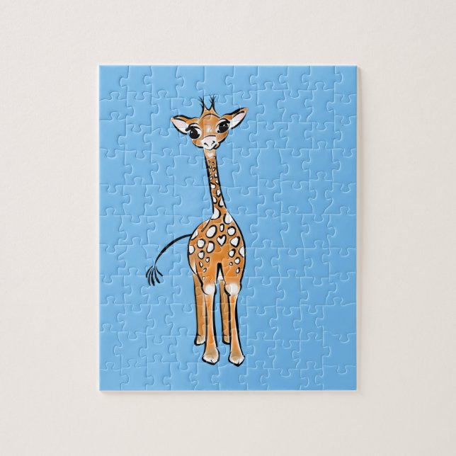 Cute Giraffe teckning, safari-djur Pussel (Vertikal)