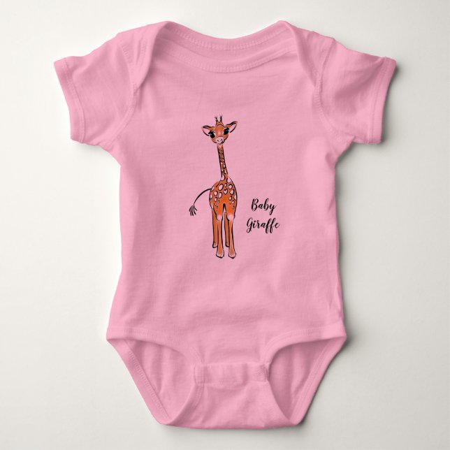 Cute giraffe teckning, safari-djur t shirt (Framsida)