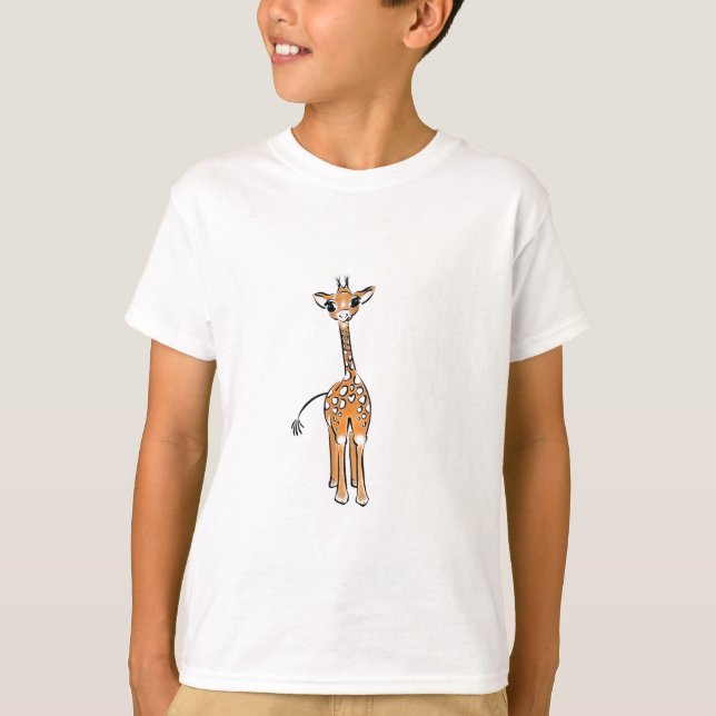 Cute Giraffe teckning, safari-djur T-shirt (Framsida)
