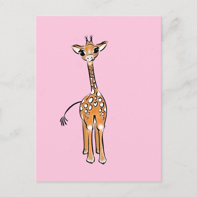 Cute Giraffe teckning, safari-djur Vykort (Framsida)