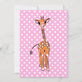 Cute giraffe teckning, safaridjur, polka dots inbjudningar