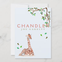 Cute giraffe träd pastel-foto pojke