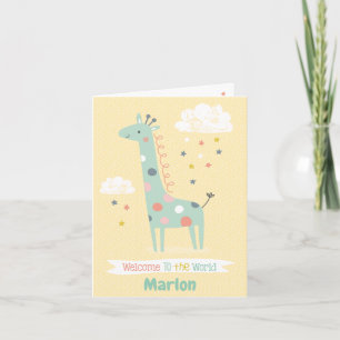 Cute Giraffe Välkommen till världen Kort