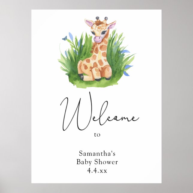 Cute giraffe - Välkomstskum Poster (Framsidan)