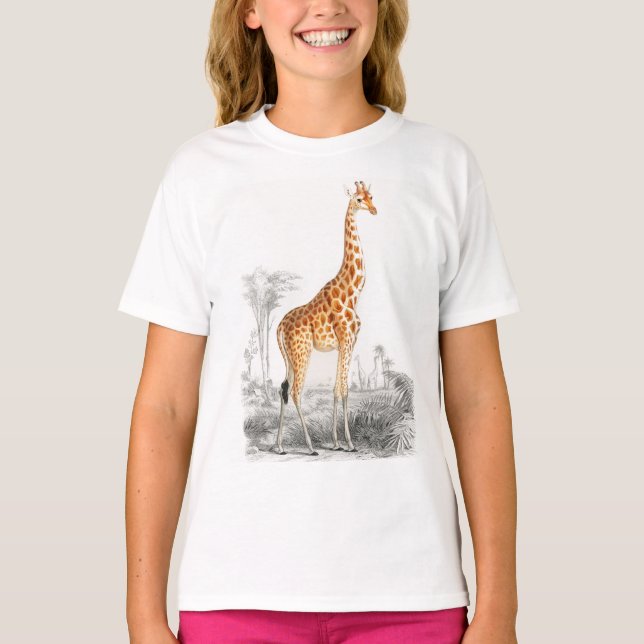 Cute giraffe vild african animal girl T-Shirt (Framsida)