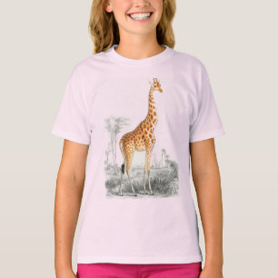 Cute giraffe vild african animal girl T-Shirt