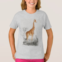 Cute giraffe vild african animal girl T-Shirt
