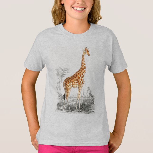 Cute giraffe vild african animal girl T-Shirt (Framsida)
