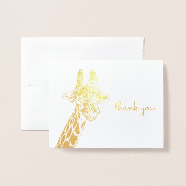 Cute Giraffe Vild African Animal Tack Folierat Kort (Framsida med kuvert)