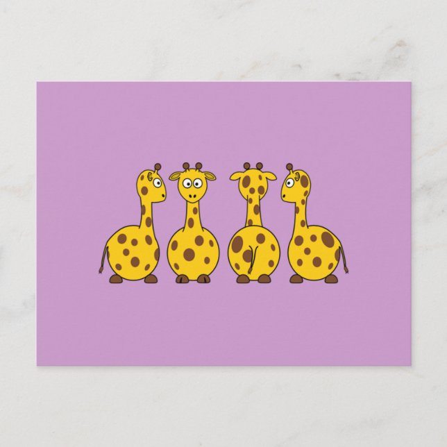 Cute Giraffe, Vild Animal Vykort (Framsida)