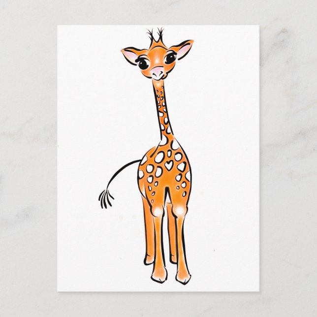 Cute Giraffe-vykort Vykort (Framsida)