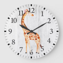 Cute Giraffe Wall Clock Stor Klocka
