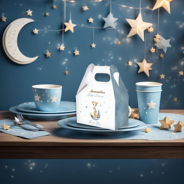 Cute Giraffe Watercolor Boy Shower Presentaskar (Skapare uppladdad)