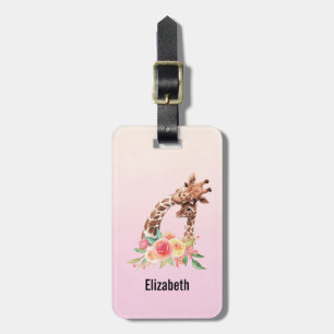 Cute Giraffe Watercolor Mamma & Baby Bagagebricka
