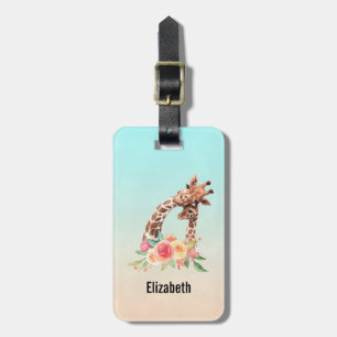 Cute Giraffe Watercolor Mamma & Baby Bagagebricka