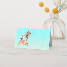 Cute Giraffe Watercolor Mamma & Baby Placeringskort