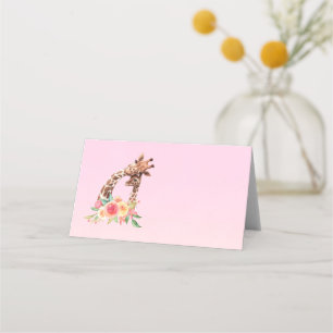 Cute Giraffe Watercolor Mamma & Baby Placeringskort