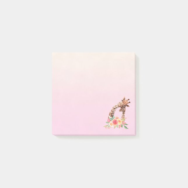 Cute Giraffe Watercolor Mamma & Baby Post-it Block (Framsida)