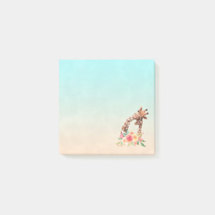 Cute Giraffe Watercolor Mamma & Baby Post-it Block