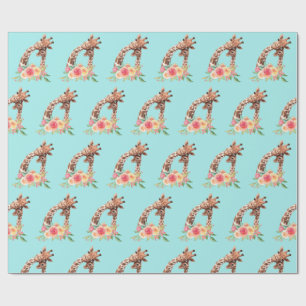 Cute Giraffe Watercolor Mamma & Baby Presentpapper