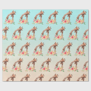 Cute Giraffe Watercolor Mamma & Baby Presentpapper