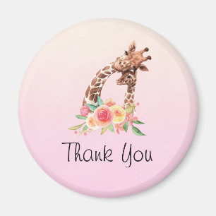 Cute Giraffe Watercolor Mamma & Baby Tack Magnet