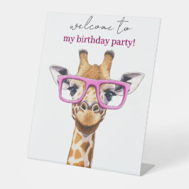  Cute Giraffe with Pink Glasses