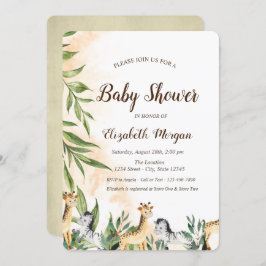 Cute Giraffe,Zebra Löv Baby Shower Inbjudningar
