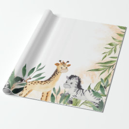 Cute Giraffe,Zebra Löv Baby Shower Presentpapper