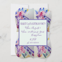 Cute Giraffe Zoo Animal Childs Birthday Call Inbjudningar