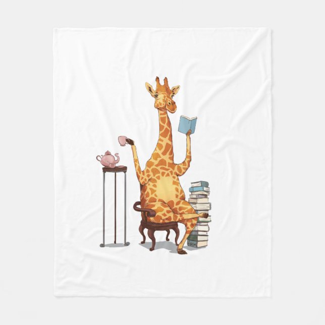 Cute Giraffes, Bokar och Tea Gift Fleecefilt (Framsidan)