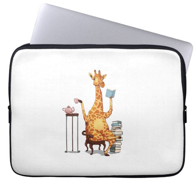 Cute Giraffes, Bokar och Tea Gift Laptop Fodral (Framsidan)