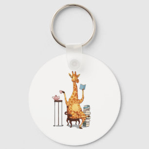 Cute Giraffes, Bokar och Tea Gift Nyckelring