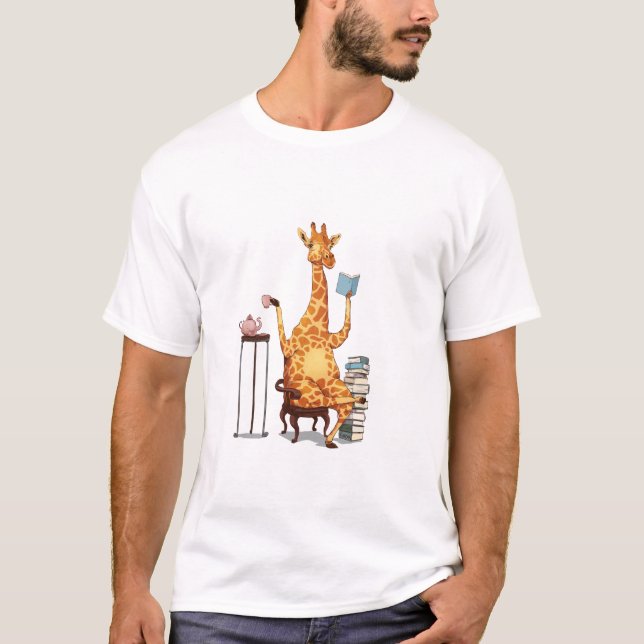Cute Giraffes, Bokar och Tea Gift T Shirt (Framsida)